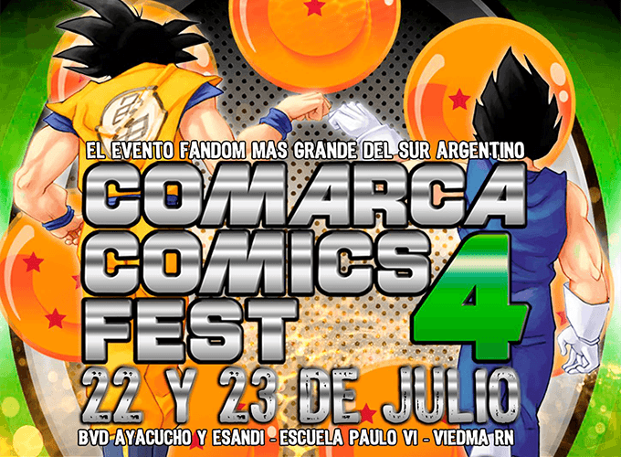 Este fin de semana se realizará la Comarca Comics Fest 4 en Viedma presentando las voces de Goku y Vegetta