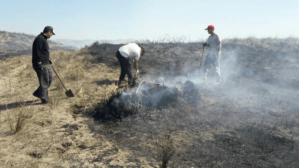 «Se trabajó todo el domingo contra el fuego con mucho desgaste físico»