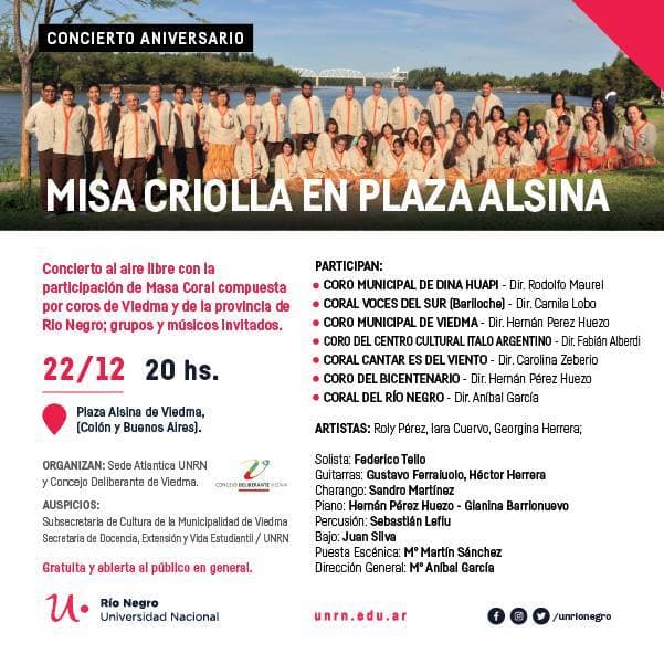 La “Misa Criolla” en la Plaza Alsina de Viedma