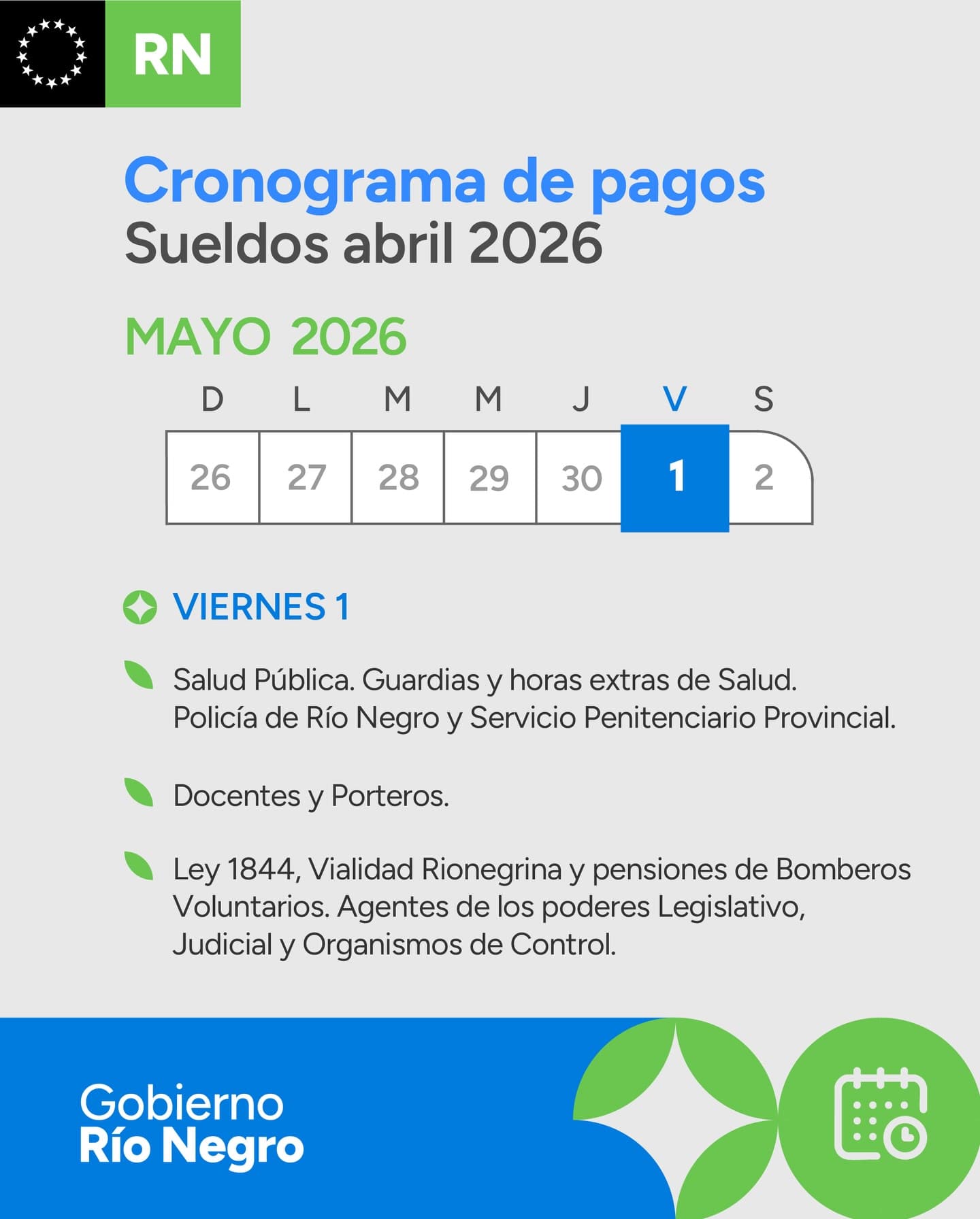 El 1 de mayo cobran el sueldo de abril todos los trabajadores de la administración pública