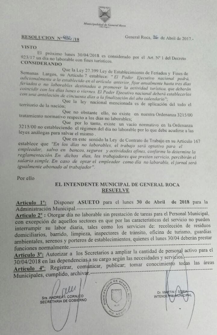 Cuestionan a Soria por no otorgar el lunes como día no laborable para algunos empleados municipales