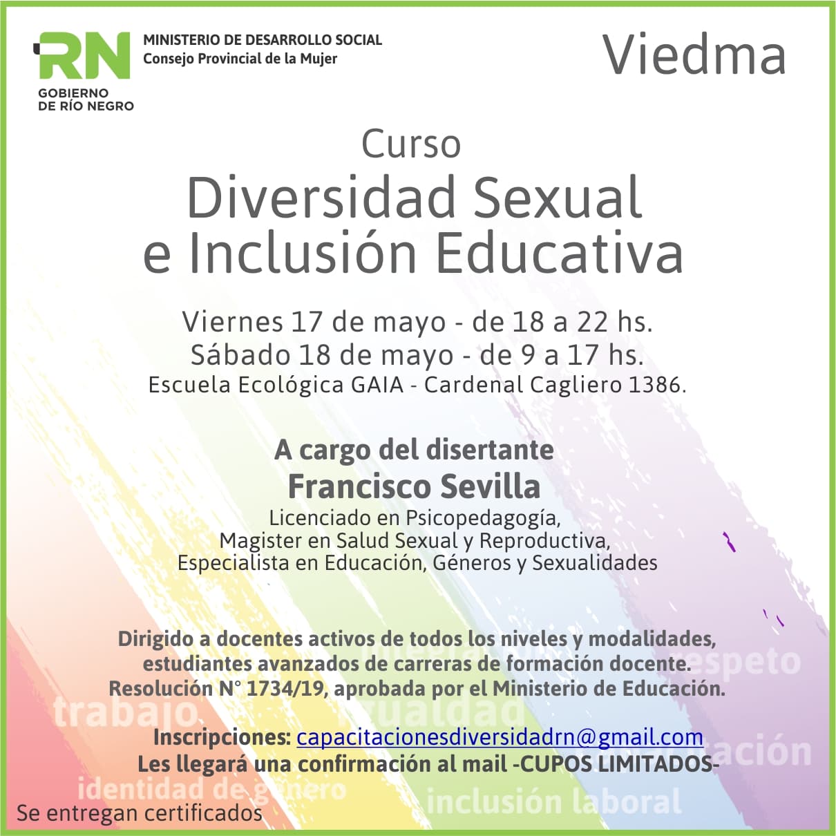 Hay más de 350 interesados en participar del curso de Diversidad Sexual e Inclusión Educativa