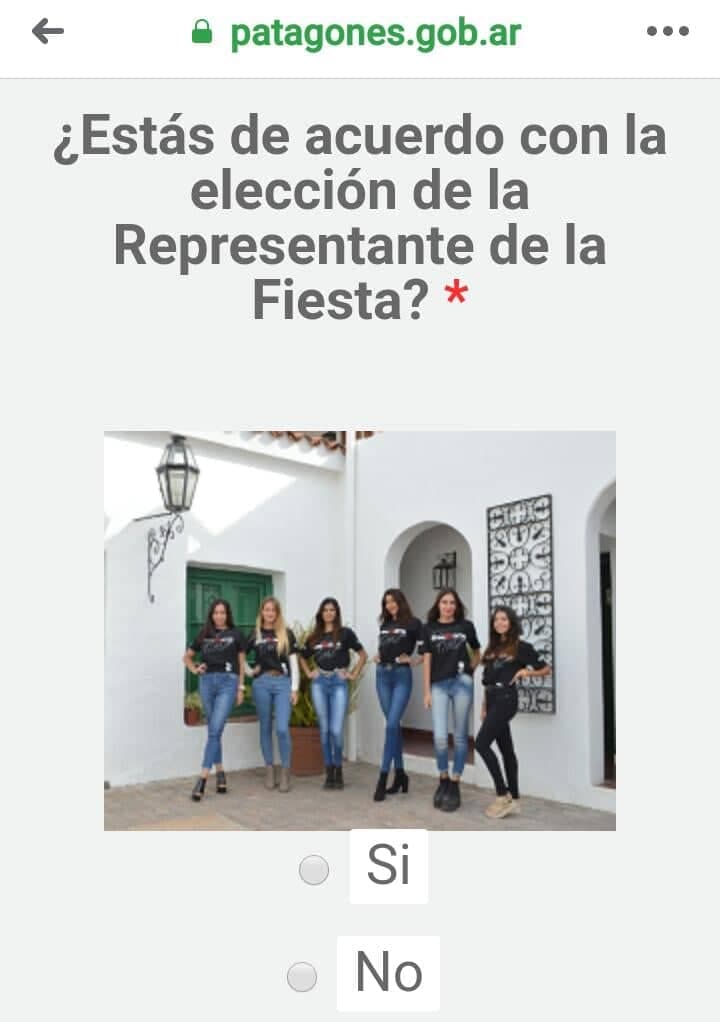 Encuesta sobre la elección de la representante de la “Fiesta de la Soberanía Patagónica”