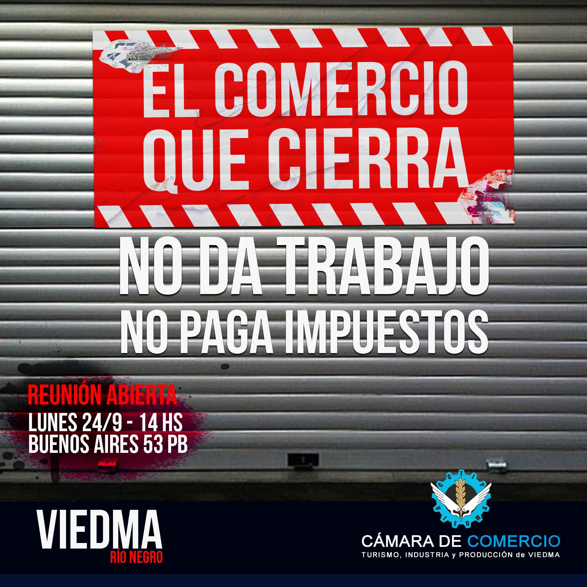 Por la crisis económica la Cámara de Comercio de Viedma convoca a todos los comerciantes