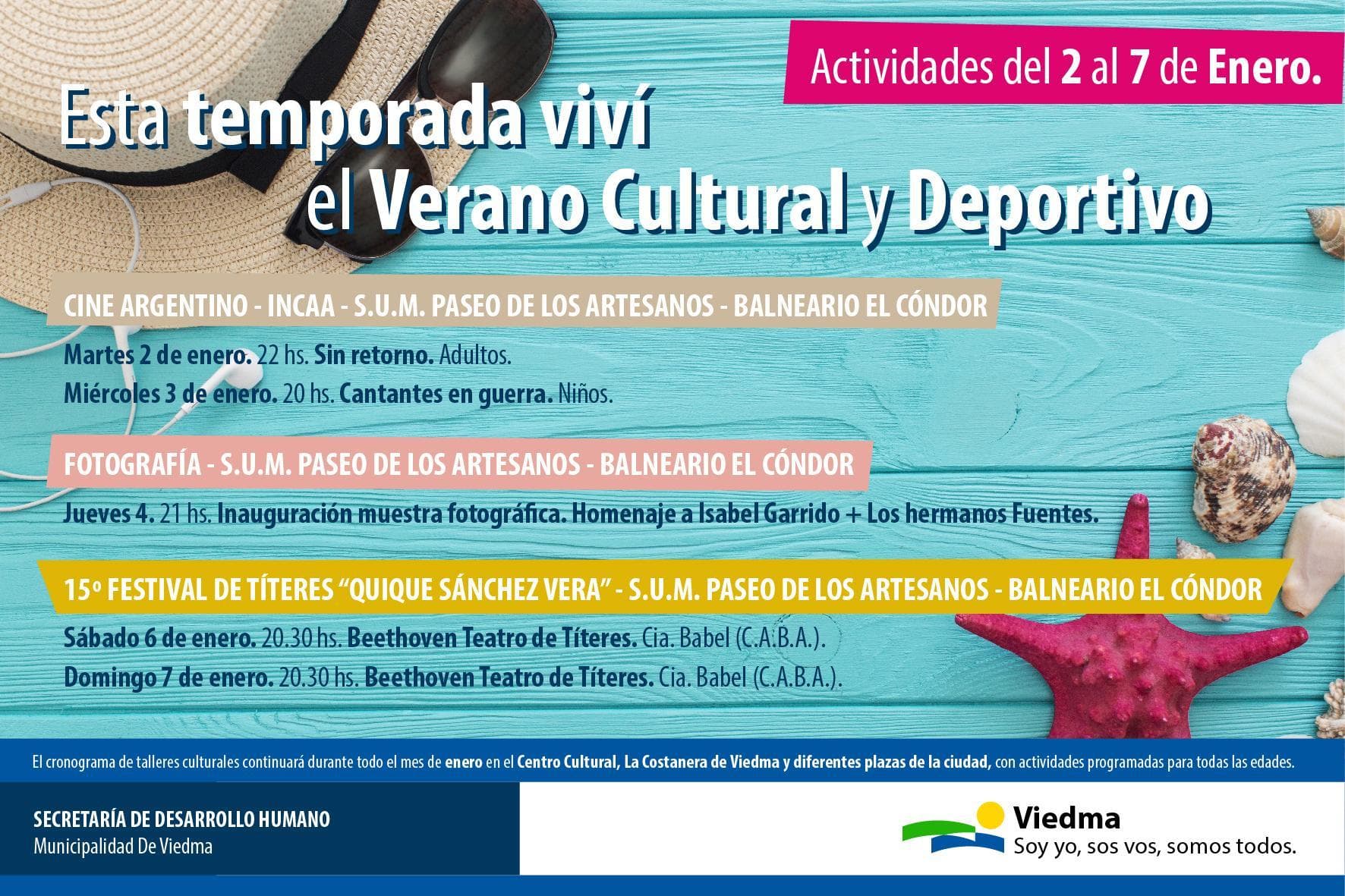 Este martes comienzan las actividades del Verano Cultural y Deportivo