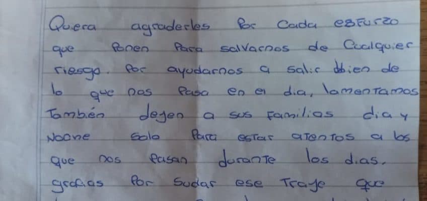 Emotiva carta de una nena que valora el trabajo que realiza la Policía