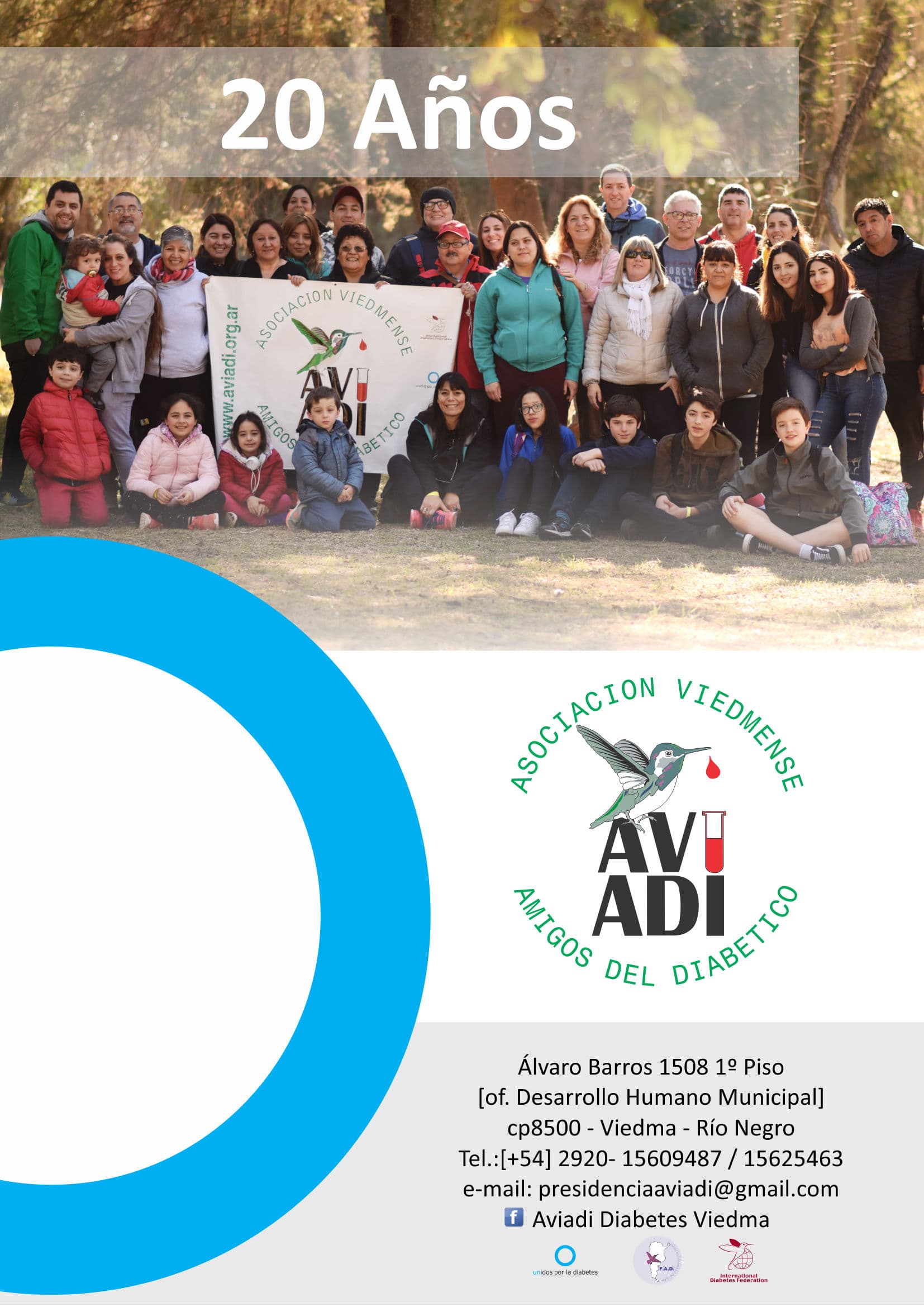 Cumple 20 años la Asociación Viedmense Amigos del Diabético (A.Vi.A.Di)