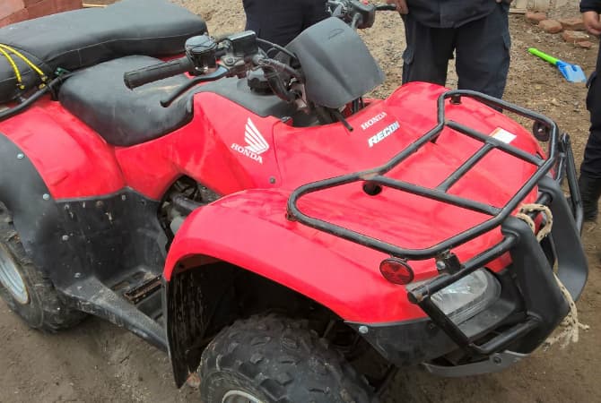 Recuperaron un cuatriciclo robado en una vivienda sobre la ruta camino a El Cóndor hace más de un mes