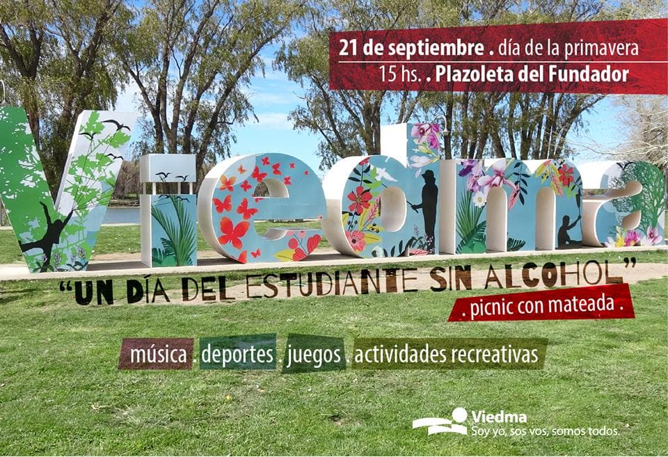 Viedma recibe la primavera bajo el lema “Un Día del estudiante sin alcohol”