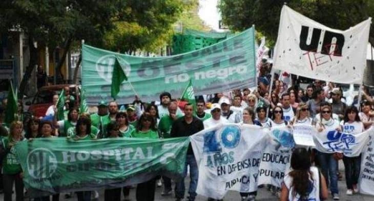 Los sindicatos estatales de Río Negro se manifestarán este martes a las 10 en la plaza San Martín de Viedma