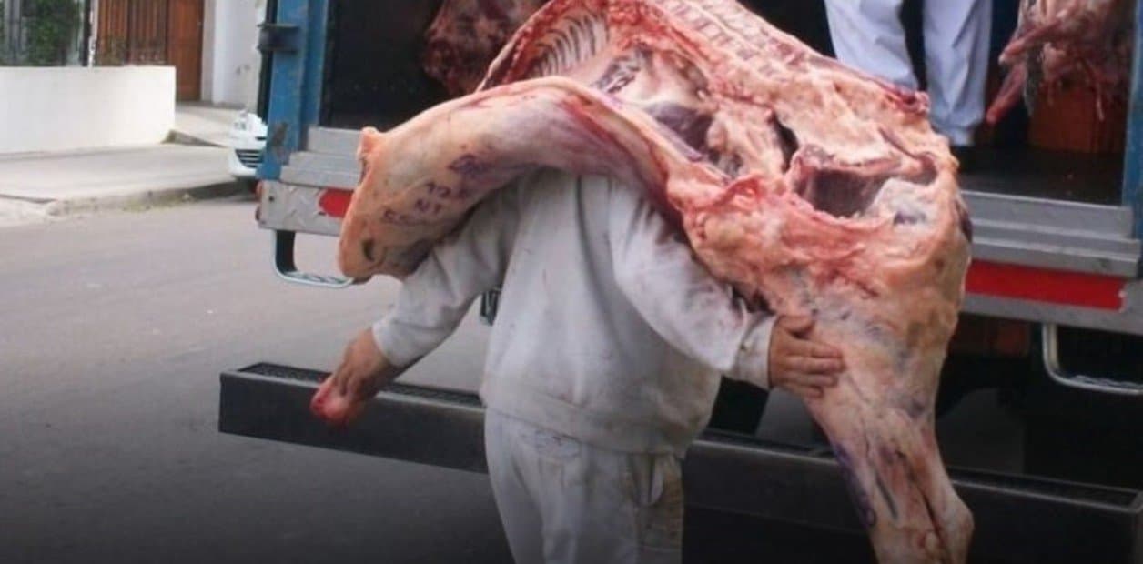 Trabajadores de la carne no podrán descargar medias reses bovinas al hombro
