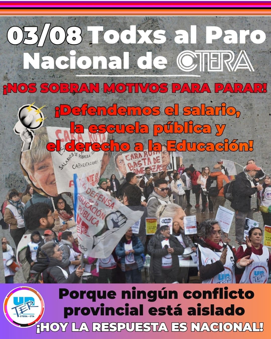 El remo docente de Rio Negro se adhiere al paro nacional de CTERA